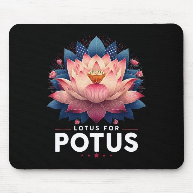 Mousepad Harris 2024 Lotus For Potus Trending Presidente (Frente)