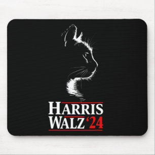 Mousepad Harris Tim Walz Waltz 2024 Vp Funny Cat Harris Wal