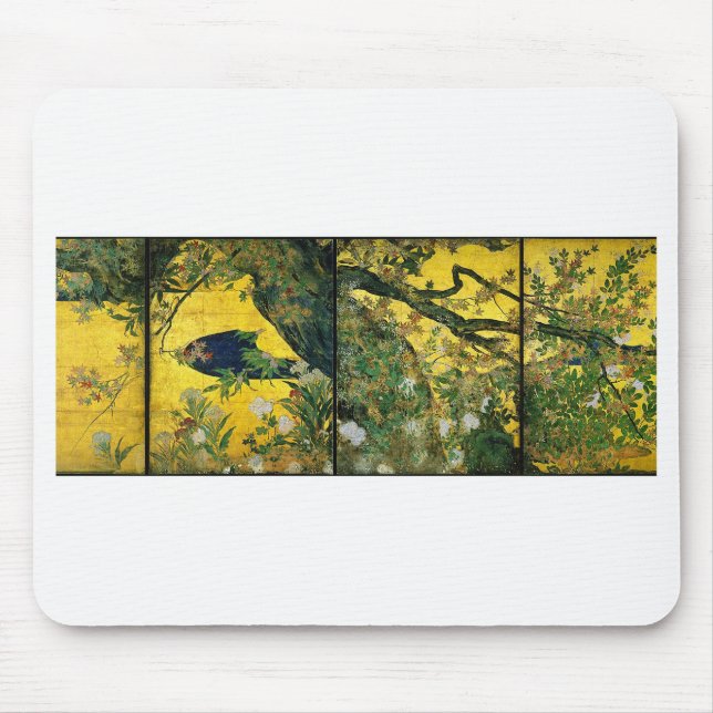 Mousepad Hasegawa Tōhaku, " Maple and plants " (Frente)