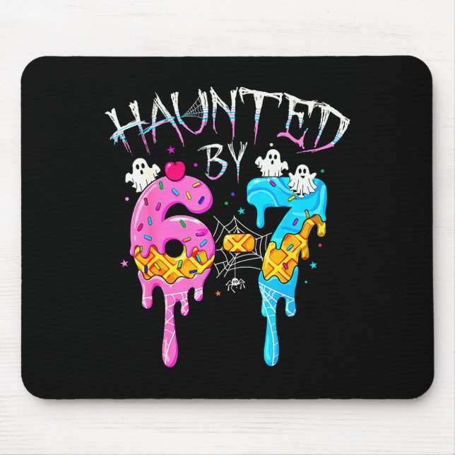 Mousepad Haunted By 67 Ice Cream Drip Funny Six Seven Meme  (Frente)