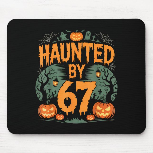 Mousepad Haunted By 67 Meme Halloween Pumpkin  (Frente)