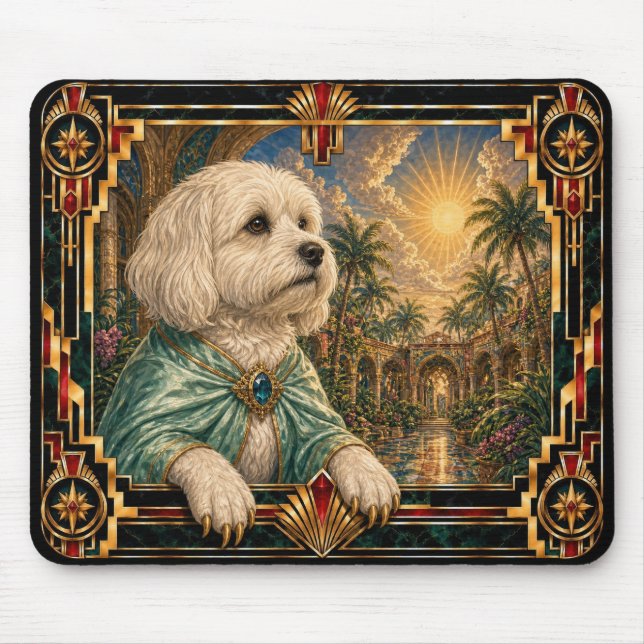 Mousepad Havanês, Cachorro Art Déco (Frente)
