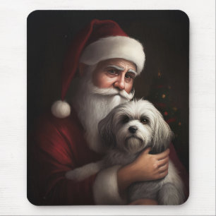 Mousepad Havanês com Papai Noel Natal Festivo