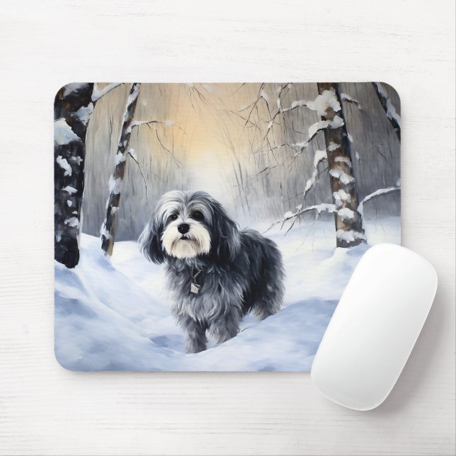 Mousepad Havanês Deixou-O Neve Natal (Com mouse)