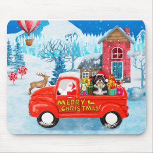 Mousepad Havanês Dog Christmas Delivery Truck Snow