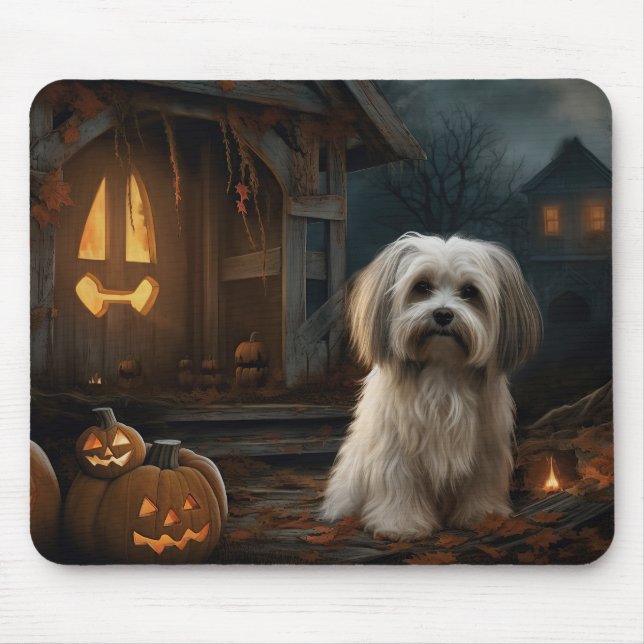 Mousepad Havanês Halloween Assustador (Frente)