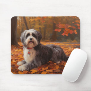 Mousepad Havanês nas Folhas do outono Cai Inspire