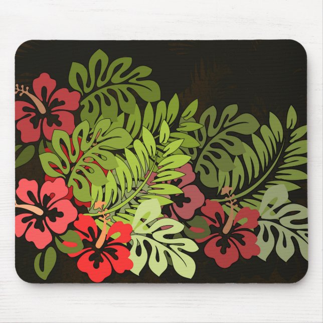 Mousepad Hawaii Aloha Flower Art Impressão (Frente)