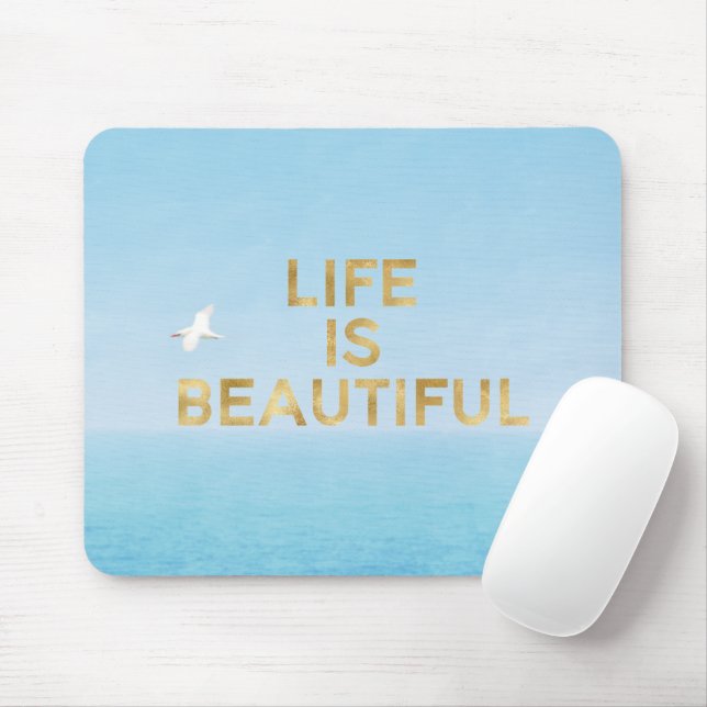 Mousepad Hawaii Ocean Bird Voando Dourada Belíssima Citação (Com mouse)