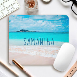 Mousepad Hawaii Sandy Beach Blue Ocean Photo Name