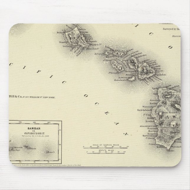 Mousepad Hawaiian Group ou Sandwich Islands (Frente)
