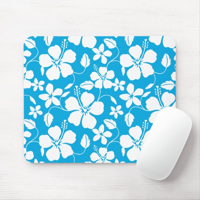 MOUSEPAD HAWAIIAN HULA (HIBISCUS) AZUL (Com mouse)