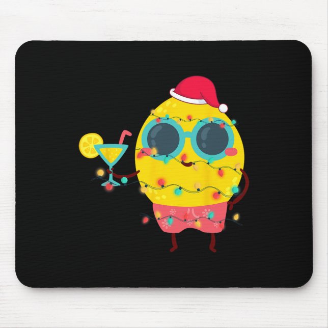 Mousepad Hawaiian Summer Tropical Xmas Lemon Funny Christma (Frente)