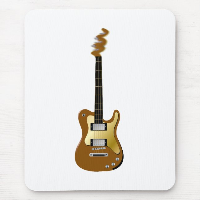 Mousepad Headstock Dourado do fizzle da guitarra elétrica (Frente)