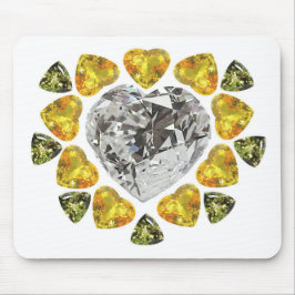 Mousepad Heart Diamond Gemstone Art
