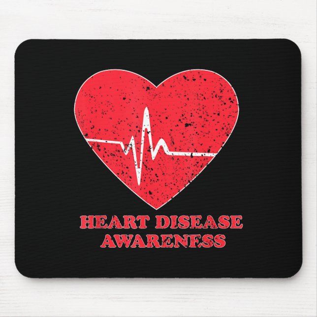 Mousepad Heart Disease Awareness -national Wear Red Shirt D (Frente)