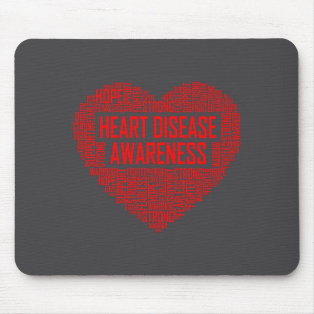 Mousepad Heart Disease Awareness Red Heart Gift February We (Frente)