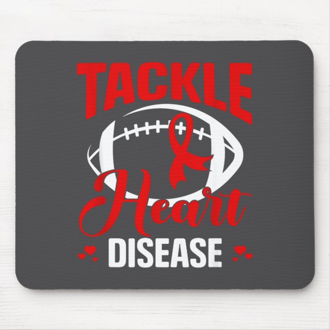 Mousepad Heart Disease Awareness Red Heart Tackle Heart Dis (Frente)