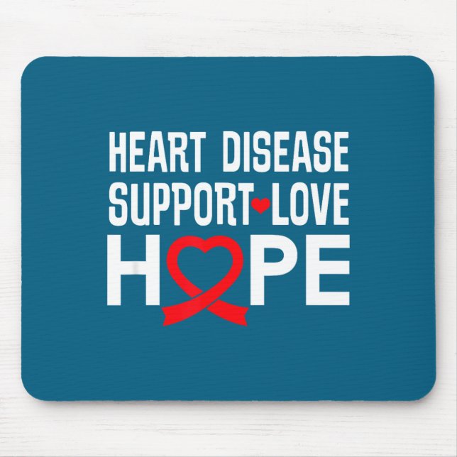 Mousepad Heart Disease Suprt Love Hope Red Ribbon  (Frente)