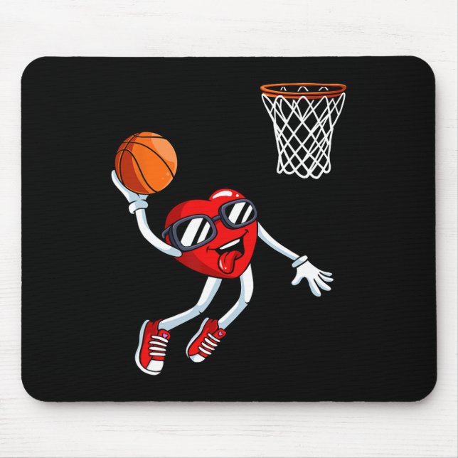 Mousepad Heart Dunk Bysketbyll Player Dia de os namorados L (Frente)