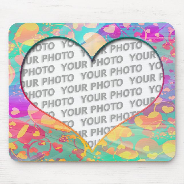 Mousepad Heart Frames 6 + sua foto (Frente)