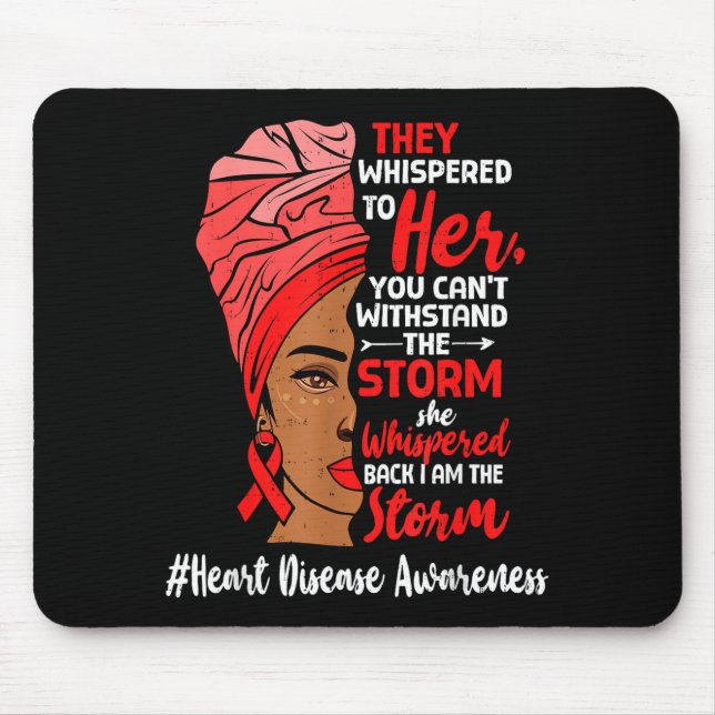 Mousepad Heart Health Black Women Melanin Heart Disease Awa (Frente)