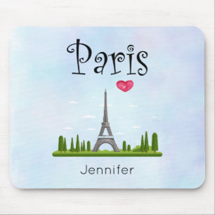 Mousepad Heart Paris com Eiffel Tower Custom