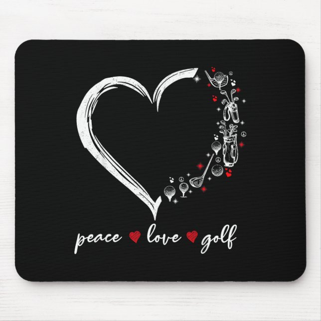 Mousepad Heart Peace Love Golf Player Srt Lovers Outfit Wom (Frente)