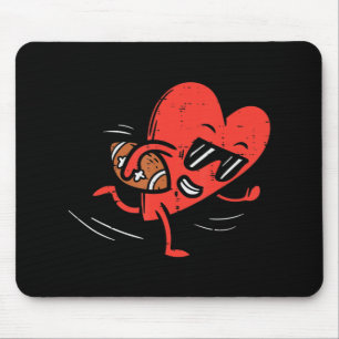Mousepad Heart Playing American Football Dia de os namorado