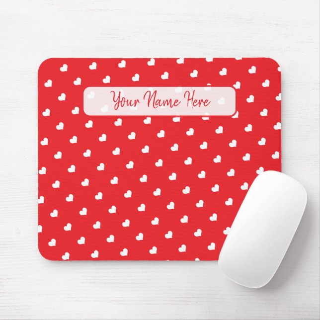 Mousepad Hearts Happy Valentine’s Day Modern Love Pattern (Com mouse)