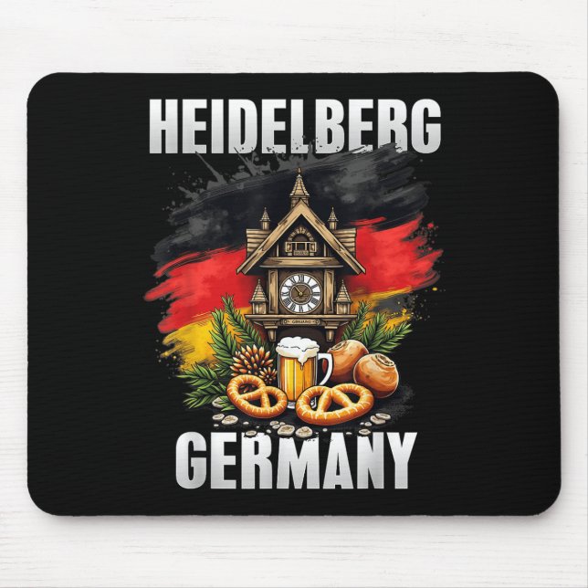 Mousepad Heidelberg Alemanha Souvenir German Flag Viagem (Frente)