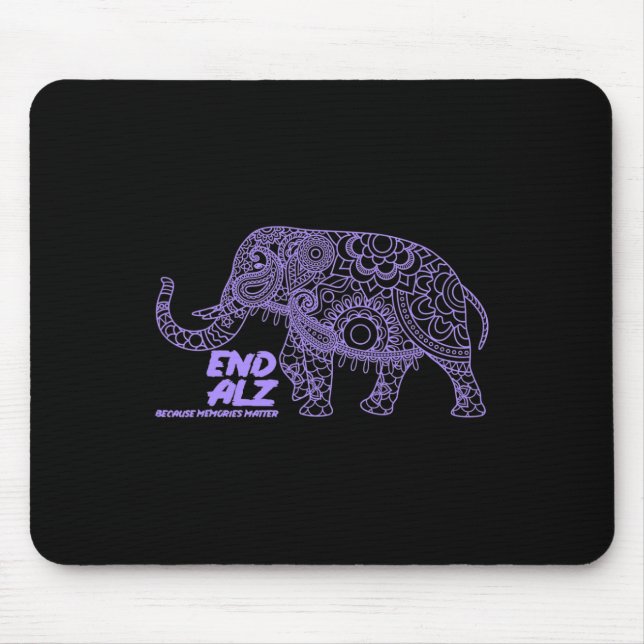 Mousepad Heimerheimer I Conscientização Heimer Elefante Avó (Frente)
