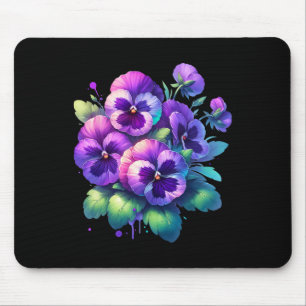 Mousepad Heimerheimer Pansor Floral Púrpura Demência Heimer