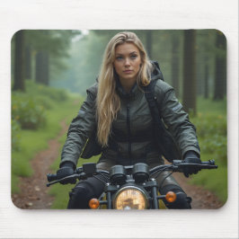 Mousepad Helena Chevalier Andando Moto pela Floresta