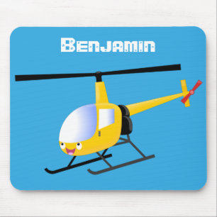 Mousepad Helicóptero de desenho animado amarelo
