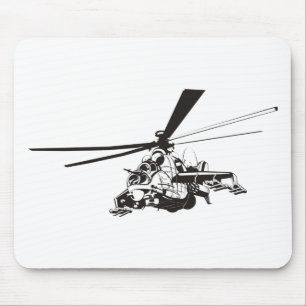Mousepad Helicóptero de desenho "Hind"
