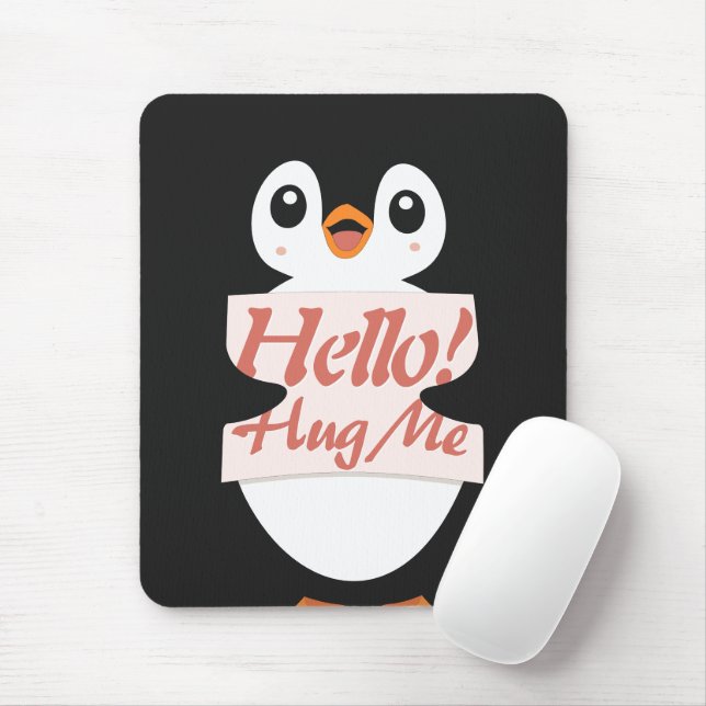 Mousepad Hello! Hug Me - penguin costume personalization (Com mouse)