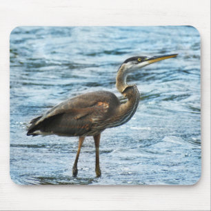Mousepad Herão excelente Azul na Água Azul
