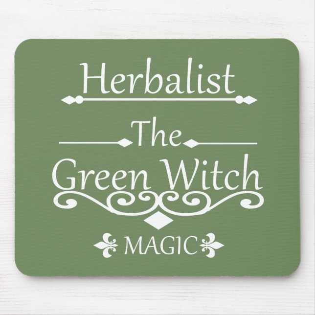 Mousepad herbalista da magia da bruxa verde (Frente)