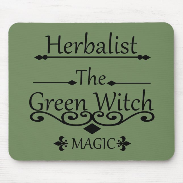 Mousepad herbalista da magia da bruxa verde (Frente)