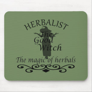 Mousepad Herbalista verde bruxa mágica medicina natural