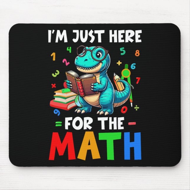 Mousepad Here For The Math Cute T-rex Counting Number Math  (Frente)