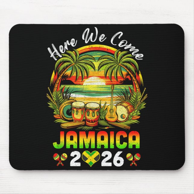 Mousepad Here We Come Jamaica 2026 Girls Trip Family Summer (Frente)