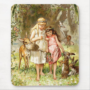 Mousepad Hermann Vogel - Branco da neve e vermelho Rosa