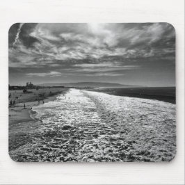 Mousepad Hermosa Beach, foto a preto e branco