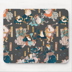 Mousepad Herói animado do Sapo Woodblock ukiyo-e