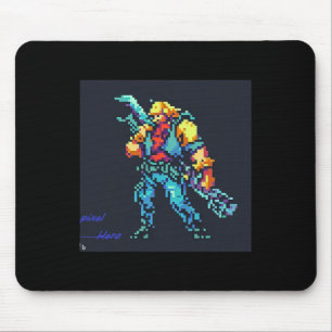Mousepad Herói (Arte do estilo Pixel do Jogo Retroativo dos