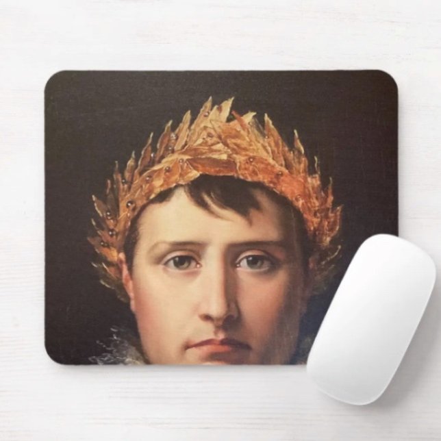 Mousepad Herói Coroado com Coroa de Louros de Napoleão  (Napoleon’s Portrait  Design mouse pad durable dust and stain resistant.. Non-slip rubber.
)