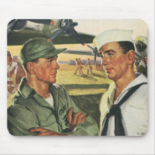 Mousepad Heróis Patrióticos Vintage, Homens Militares Unifo