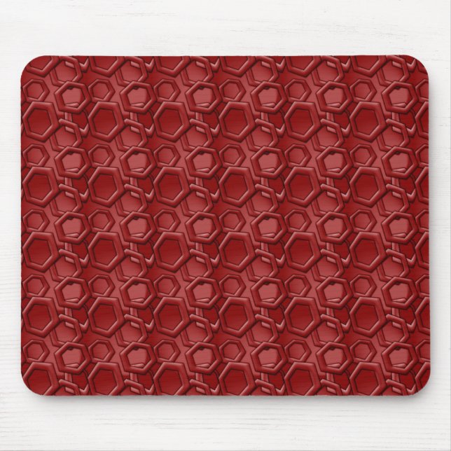 Mousepad Hexágonos Vermelhos (Frente)